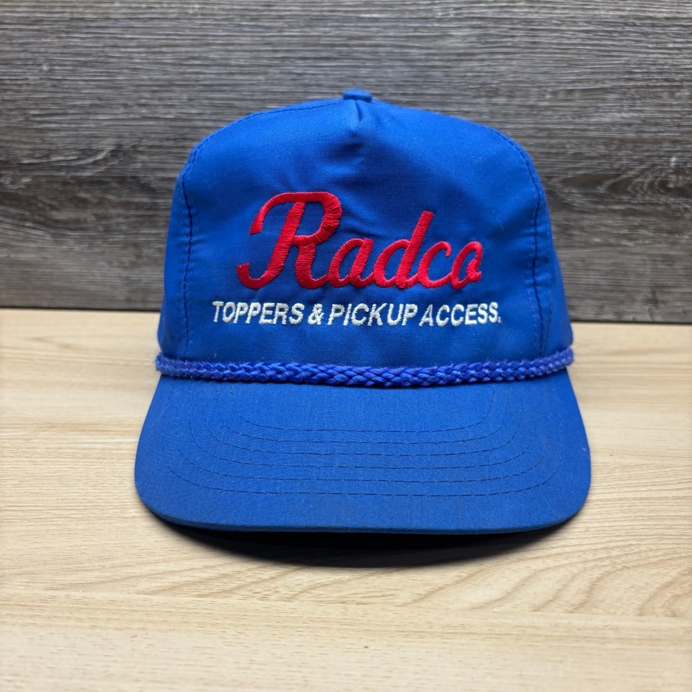 Vintage Radco Hat Cap Snap Back Blue Rope Toppers Pickup Access 80s 90s Promo